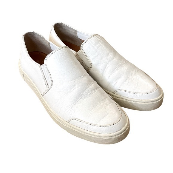 WOMENS FRYE WHITE LEATHER "LENA" SLIP-ON LOAFERS/SIZE 8.5M/MSRP $200 - Picture 1 of 6